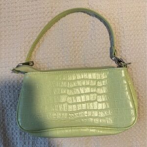 Lime Green Crocodile-Embossed Women's Bag